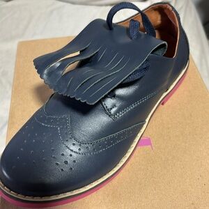 Brooklyn Brogue Navy little girls size 38 shoe